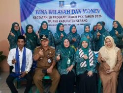 Ketua TP-PKK Kabupaten Serang, Hadiri Acara Bina Wilayah Dan Monev Di Desa Kampung Baru Pamarayan